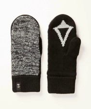 Lululemon Ivivva Naturally Mitten Gloves Size M/L BLK/WHT NWOT