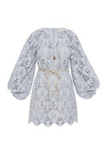 Zimmermann Coco Lace Tunic Dress | Powder Blue, Anglaise, Blouson Sleeve, Belt
