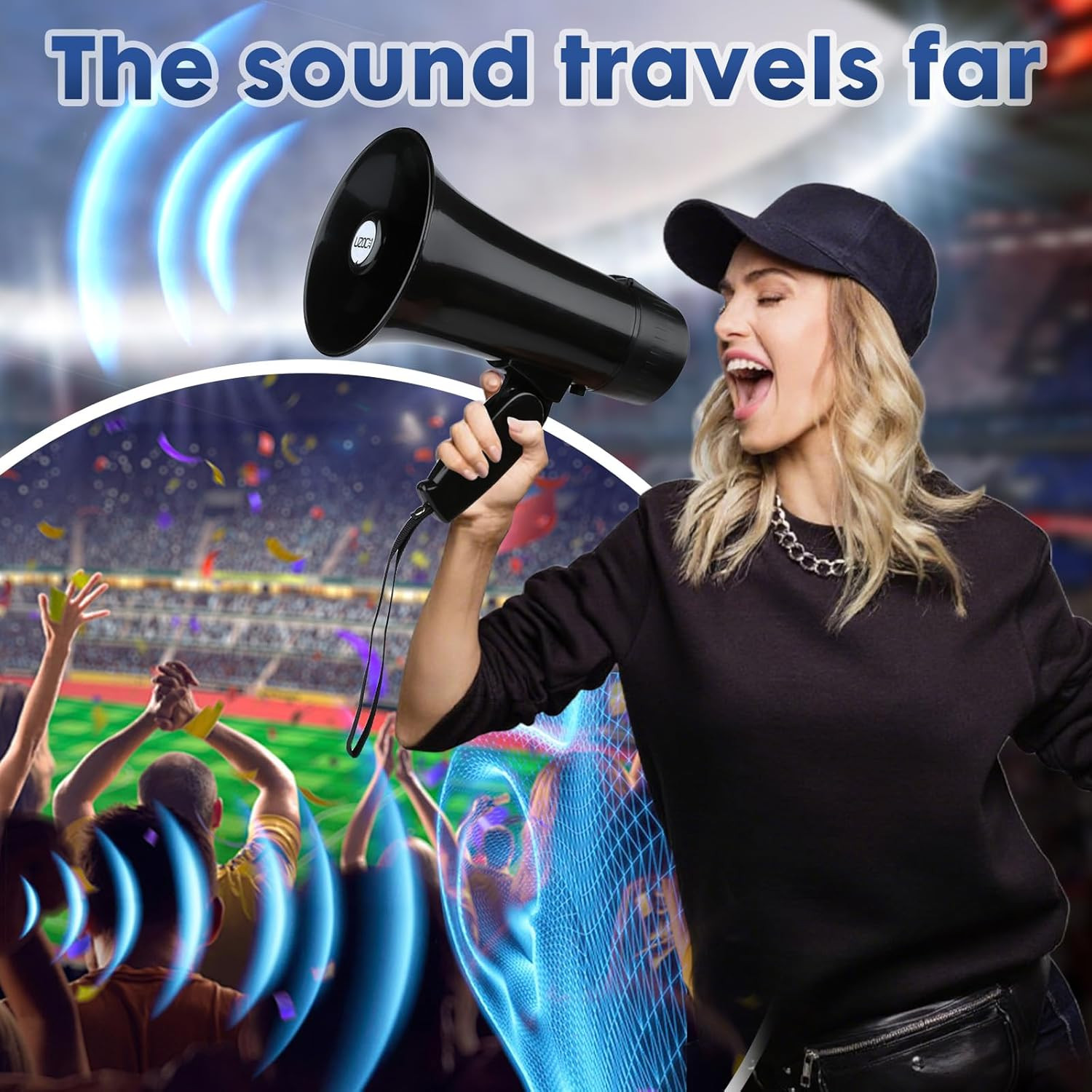 20 Watt Rechargeable Megaphone Bullhorn Speaker, Siren and 240S Recording, Porta