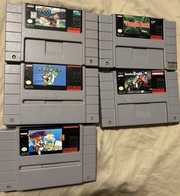 Lot Of 5 Super Nintendo Games, Pre Owned, Tested, No Boxes.