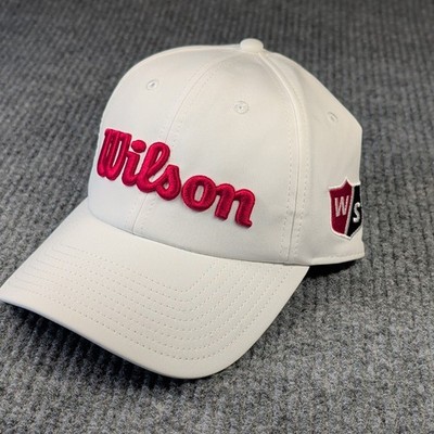 Wilson Pro Tour Embroidered Golf Hat Adjustable-Snap Stretch-Fitted White