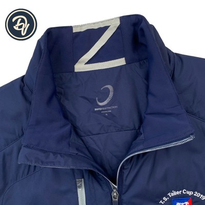 Mens XL Zero Restriction '' Lightweight Hybrid Jacket '' Dark Blue Embroidered