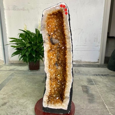 39.66LB Natural citrine geode crystal cluster quartz cathedrals specimen healing
