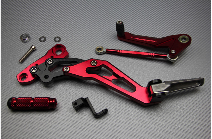 Platines de commandes reculées rouges en aluminium CNC pour MSX 125 Grom