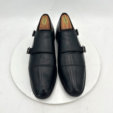 Allen Edmonds Pierce Men Size 11 Black Leather Monk Strap Cap Toe Dress Shoes
