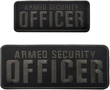 2Pcs/Set Embroidery Patch 4X10Inch 2X5Inch Hook - Armed Security Officer