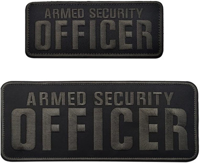 2Pcs/Set Embroidery Patch 4X10Inch & 2X5Inch Hook - Armed Security Officer