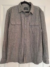 Kenneth Cole Men's Button Up Shirt Size L Gray Long Sleeves Regular Fit GUC