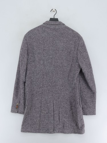 Cappotto uomo Jeff Banks M grigio lana con soprabito viscosa nuovo con etichette - Foto 2 di 5