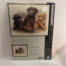 Cross Stitch Kit Dimensions Labrador Retriever Puppy Dogs Chew Toy New