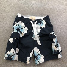 Hollister Swim Trunks Mens 30 Blue Floral Board Shorts Cargo Pockets Hawaiian