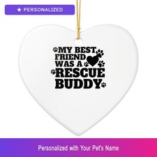 Custom Rescue Adopt Dont Ornament Personalized Heart Shaped Pet Lover Gift