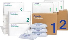 Coterie Baby Diapers Kit,Size 1 -99 Count  Size 2 186 Count, 224 Wipes