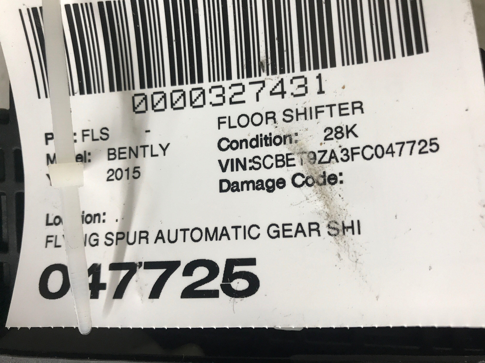 Bentley Flying Spur 2013-2019 Gear lever shaft P/N 3W0713741