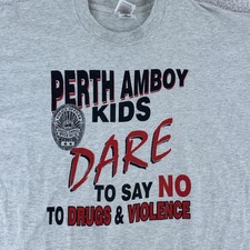 Vtg DARE Perth Amboy Say No to Drugs Shirt Mens L/XL New Jersey xe Police 90s