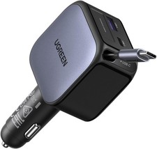 UGREEN Car Charger 90W Fast Charge, Cigarette Lighter USB Charger with 60W Retra
