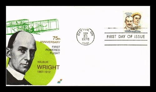 DR JIM STAMPS US COVER WRIGHT BROTHERS AVIATION PIONEERS AIR MAIL FDC SPECTRUM