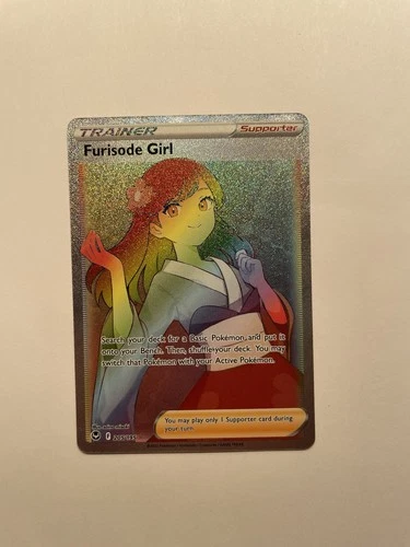 Furisode Girl Pokemon Silver Tempest 205/195 Rainbow Secret Rare NM