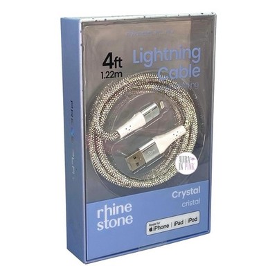 Press Play Bling Rhine Stone iPhone Cable Charger