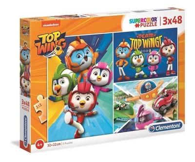 Clementoni 3 x 48 Stck. Supercolor Top Wing Puzzle für Kinder ab 4+