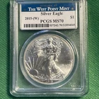 2015-W American Silver Eagle PCGS MS70   Discounted To MS 69 Price Due To Toning