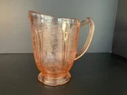 1930s Jeannette Cherry Blossom Pink Depression Glass 36 oz Pitcher 7" High