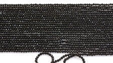 Natural Black Tourmaline Faceted Round Beads 2mm 2.5mm 3mm 3.5mm 15 Inch Strand