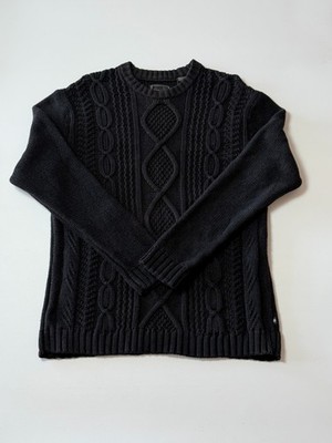 KN 33 Chaps / Ralph Lauren Sweater Black , Cable Knit / Zopfstrickpullover