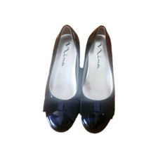 Nina Girls Ballet Black Leather Flat Shoes Sz 2M
