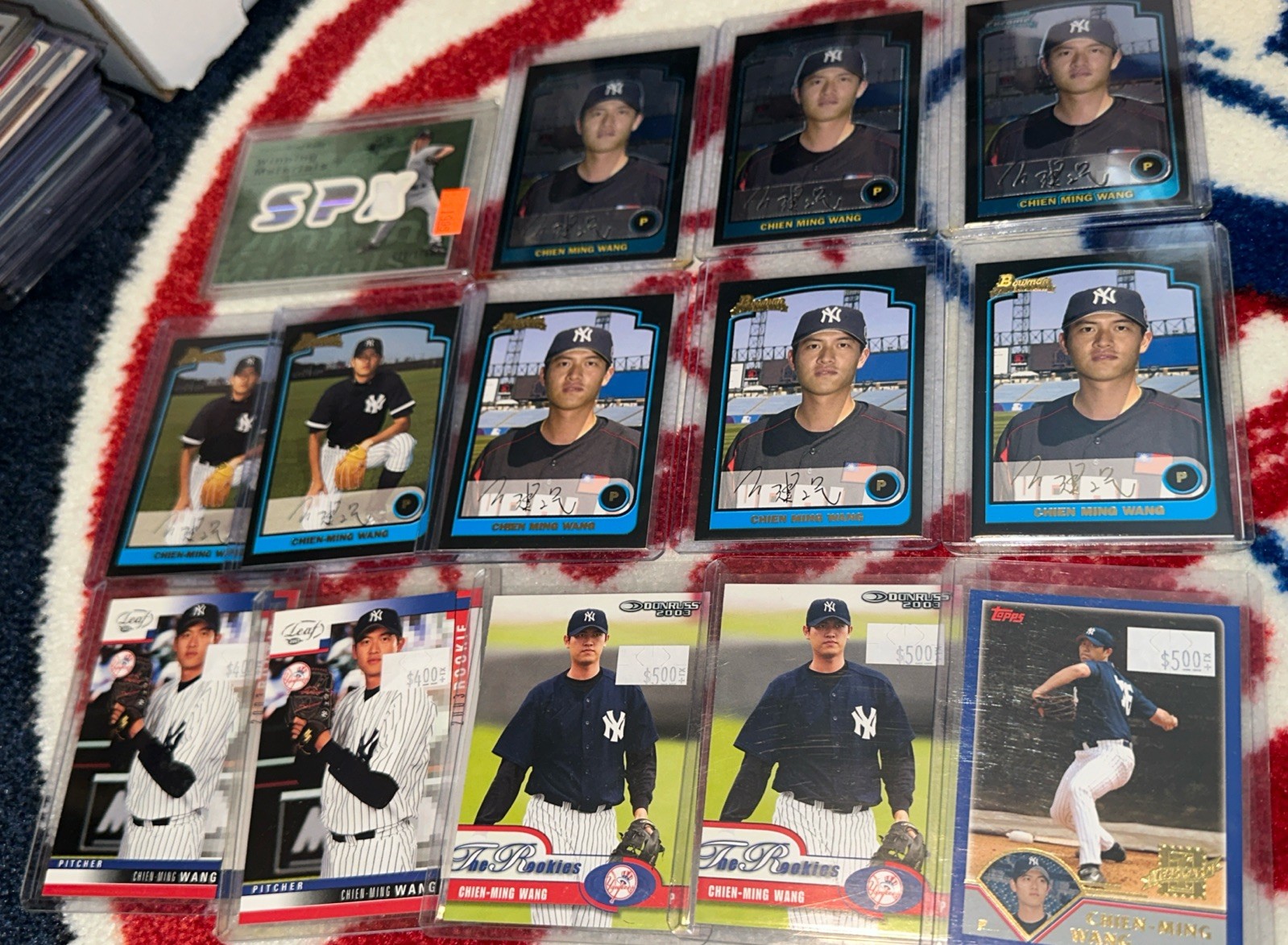 Chien Ming Wang Rookie Game Used Lot - NM/MT or Better 14 Cards /175 