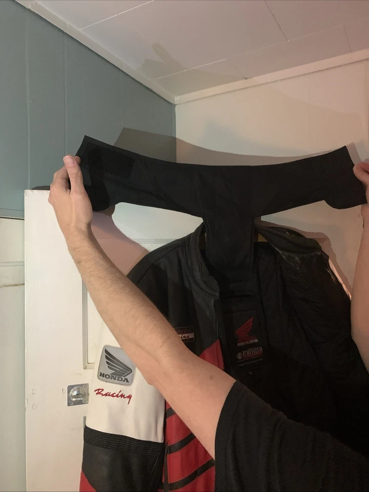 Jaqueta de corrida de couro rara Honda anos 90 produto oficial licenciado, masculina tamanho 48 - Imagem 4 de 4