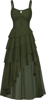 E5 Scarlet Darkness Womens Corset Dress Gothic Pirate Asymmetrical | Large