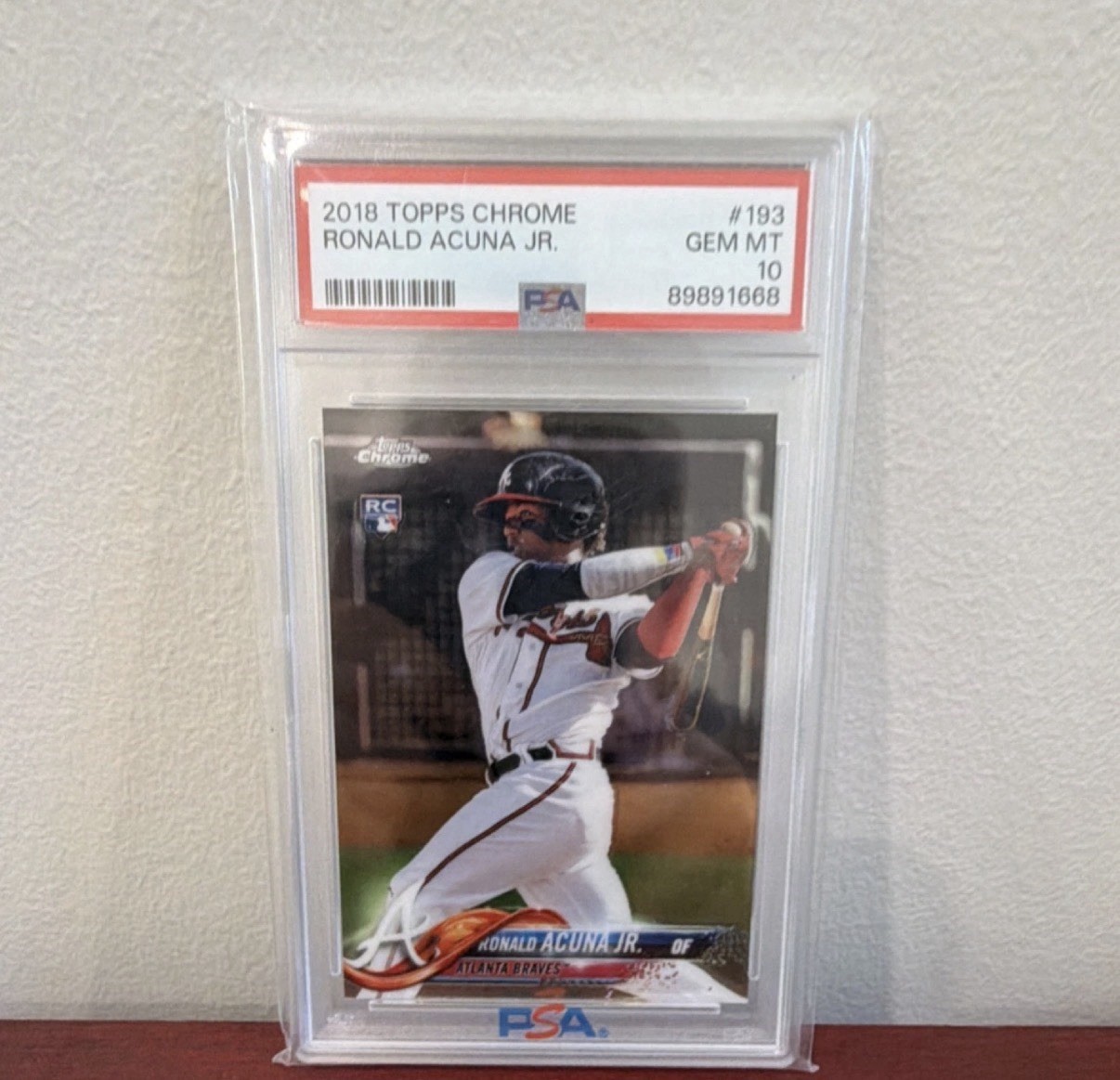 Topps 2018 Chrome Ronald Acuna Jr #193 PSA 10 Rookie Base Atlanta Braves