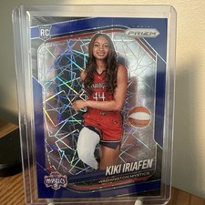2025 Panini Prizm WNBA #149 Kiki Iriafen Blue Velocity Prizm Variation RC
