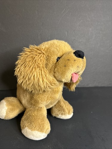 Vintage Puppy Dog Walmart Plush Fluffy Ears 9" x 12" Brown Stuffed Animal Toy - Picture 2 of 9