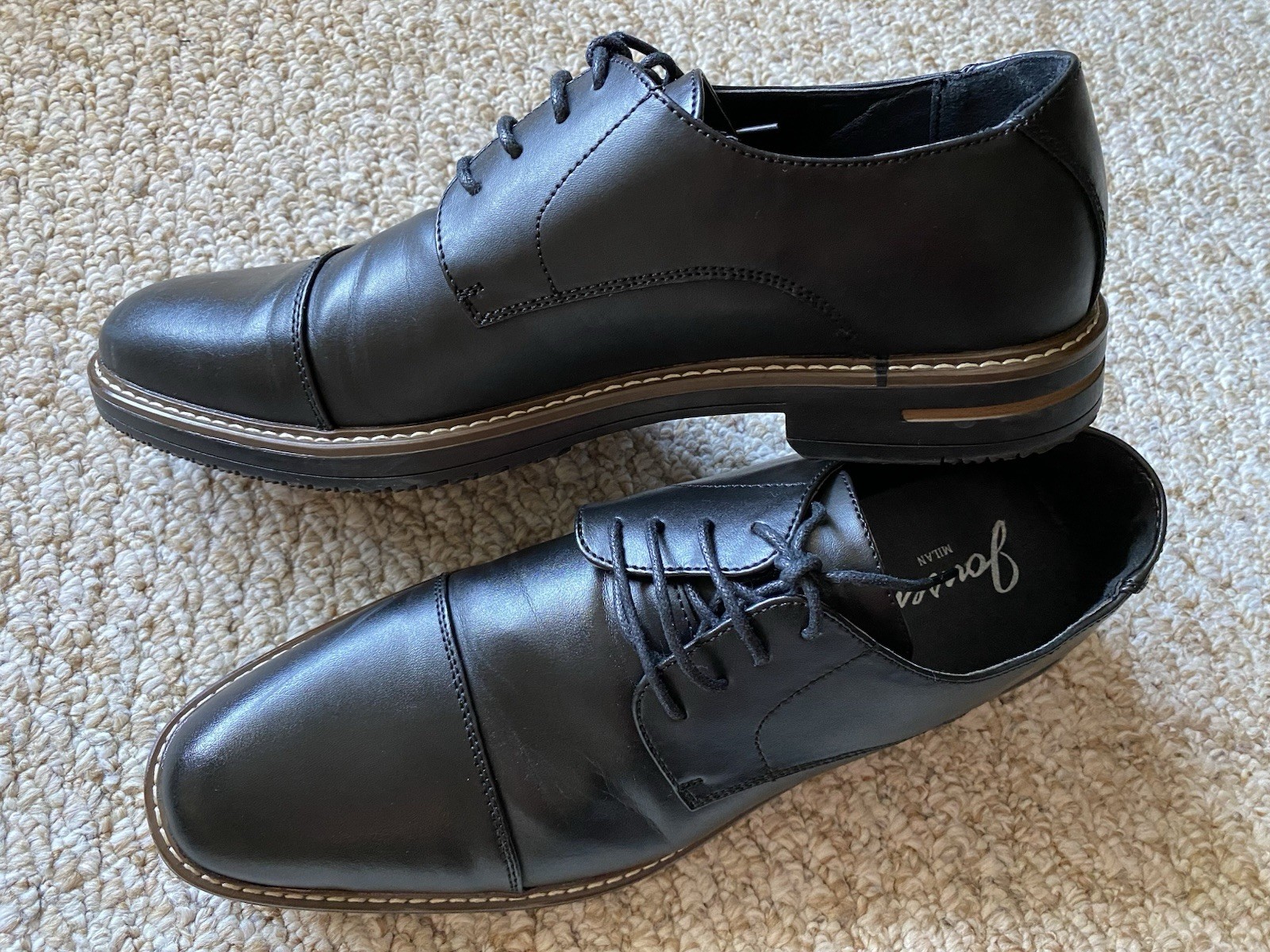 SAOLA Scarpe eleganti uomo Jonsen Milan stringate in pelle nera taglia 11 5