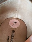 Barbara Barbieri Sz 7 T-Strap Flat Sandals Crackle Gold Tan Leather Strap Buckle — photo 7