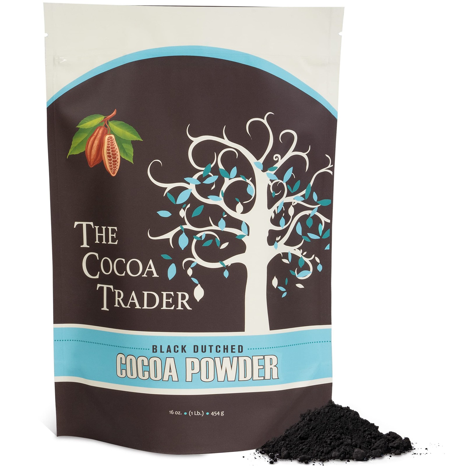 Black Dutch Cocoa Powder Alkalized Vegan Sugar Free 1 Pound Baking Chocolate