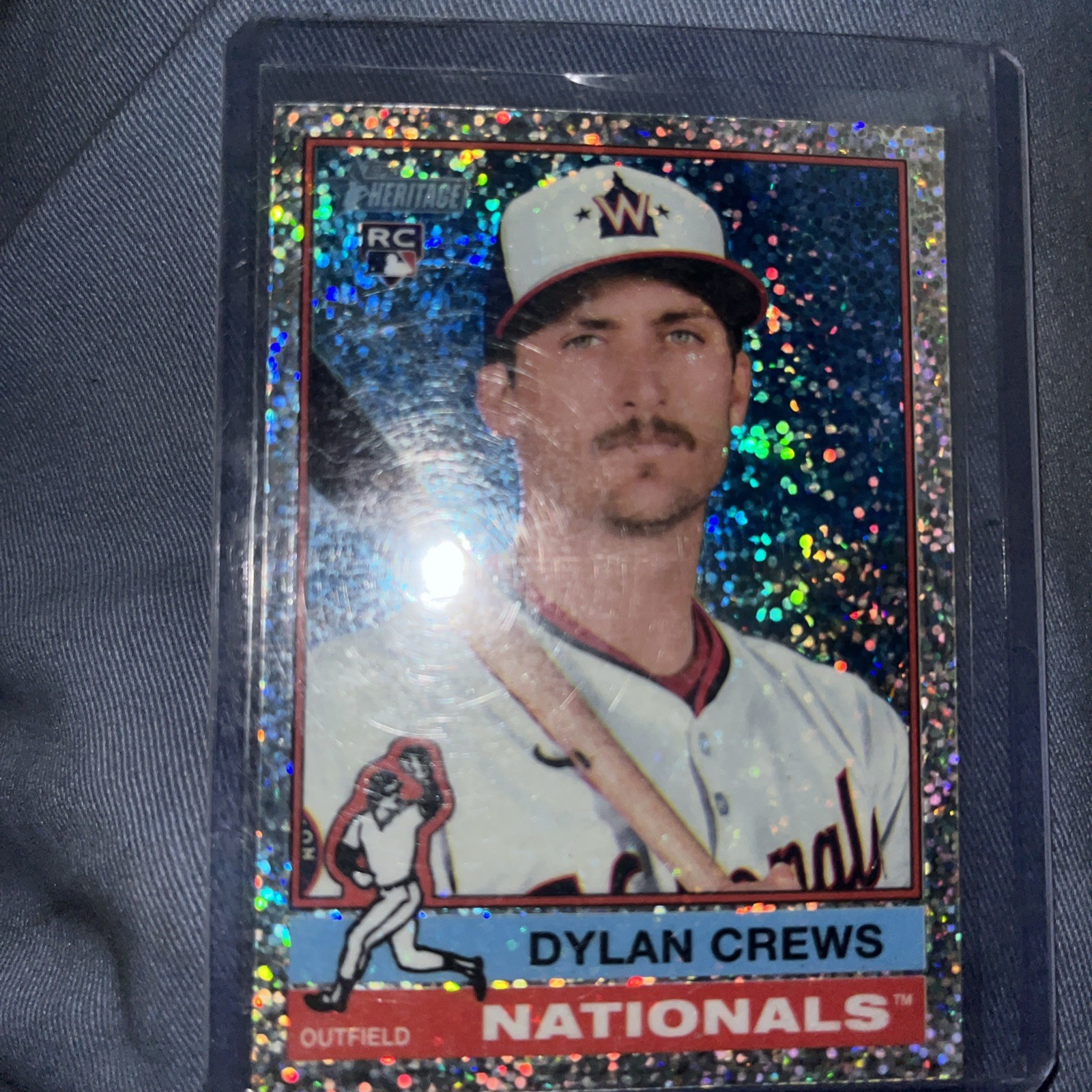 2025 Topps Heritage - Dylan Crews #247 Chrome Silver Sparkle Refractor (RC)
