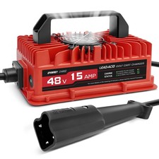 15 Amp 48 Volt Golf Cart Battery Charger for Yamaha G29 with 3-Pin Leaf Plug