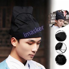 Men Hanfu Black Hat Chinese Traditional Headdress Hanfu Ancient Cosplay Props