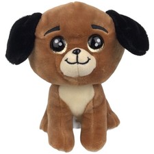 Russ Lil Peepers Brown Dog 8'' Plush Sparkle Eyes Kellytoy Stuffed Animal Toy