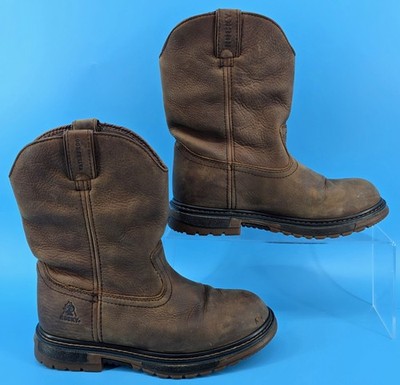 Rocky Kids Ride FLX Waterproof Western Boot Sz 5M Brown Leather Western Insulate