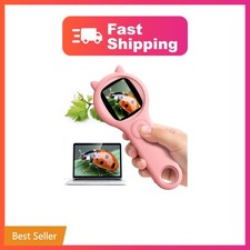 Kids Microscope, 500X Digital Magnifying Glass, Explore STEM Toy, Pink  2-in...