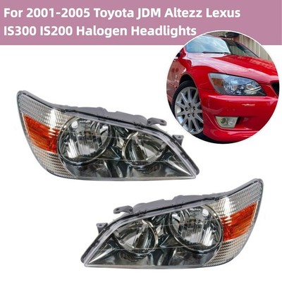 For 2001-2005 Toyota Altezza/Lexus IS200 IS300 Headlights Headlamp Halogen Pair