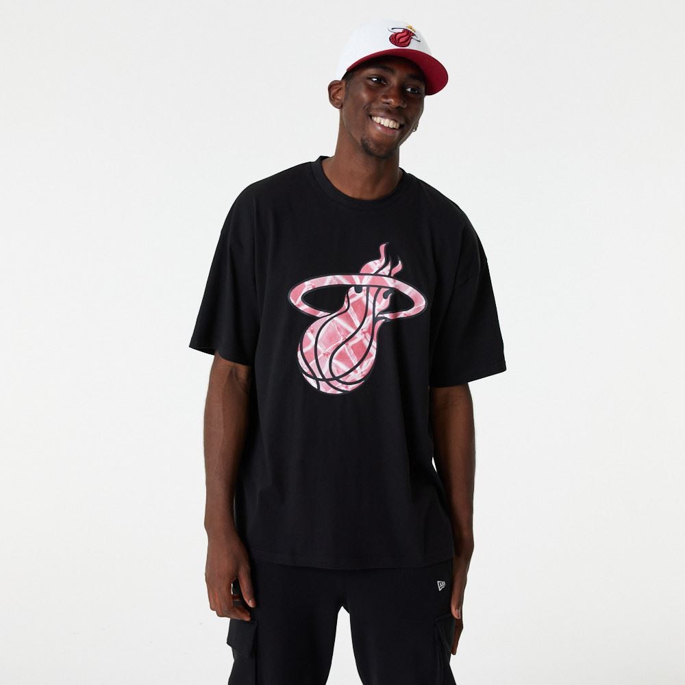 Miami Heat tshirt short sleeve mens cotton crew neck black Infill HALF PRICE