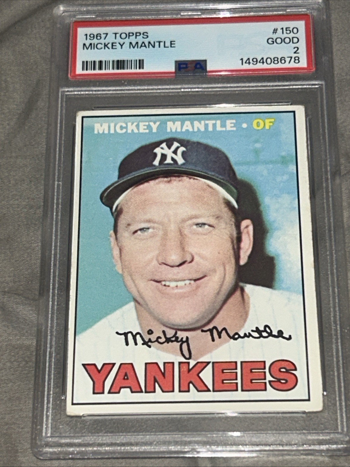 1967 Topps Set-Break #150 Mickey Mantle PSA 2 GOOD view 2