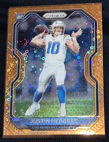 2020 Panini Prizm Justin Herbert Rookie Orange Disco RC #325! Very Clean! - 第 3/4 張圖片