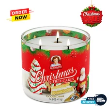 Goose Creek 3-Wick Little Debbie Christmas Tree Cakes Scented Jar Candle, 14.5oz