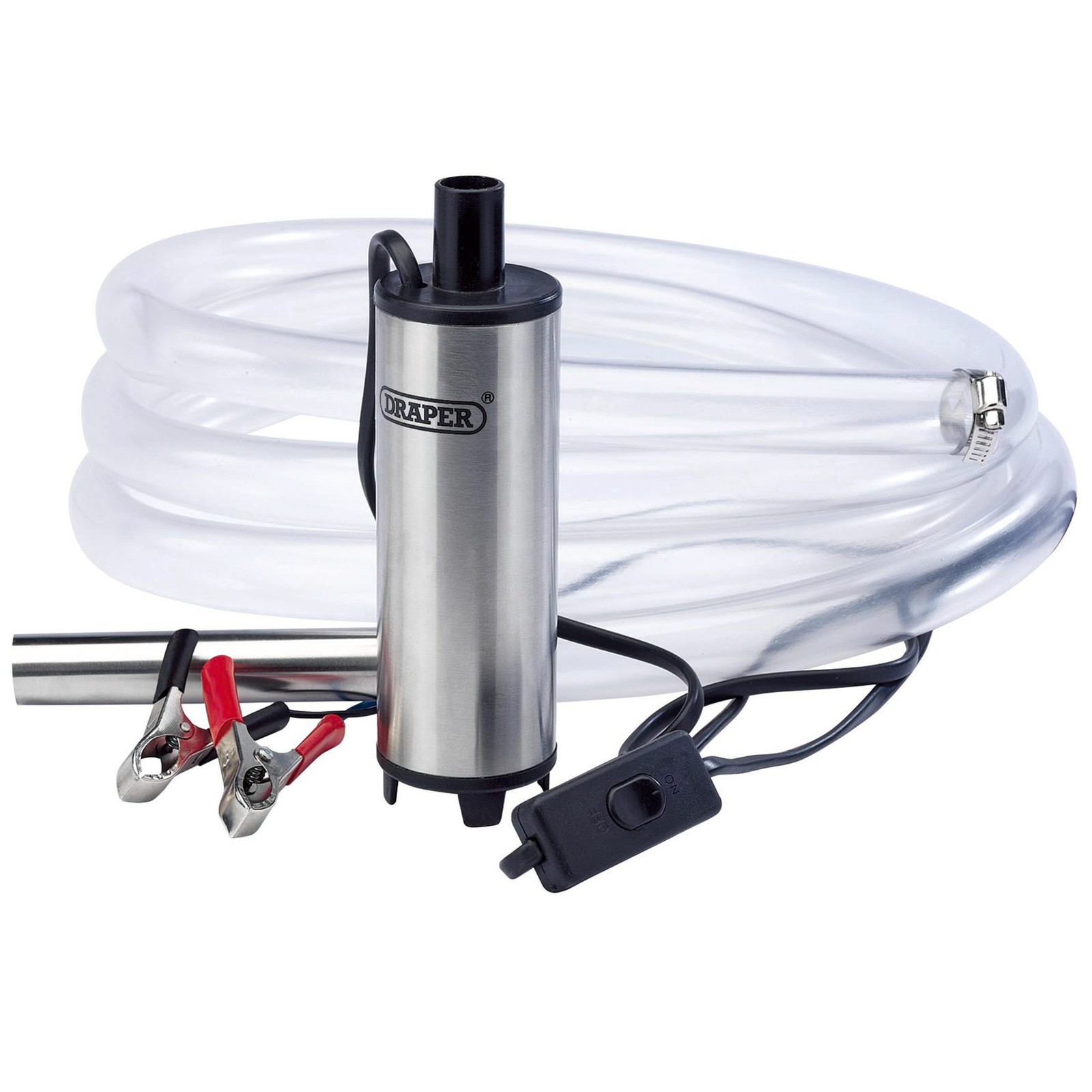 Draper Diesel Fuel / Water Transfer Pump (BWP13 With 3m PVC Hose / 12V Battery)